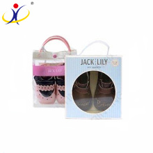 Customized logo And Sizes !Cardboard Packaging Baby Shoes Boxes With Clear PVC Window